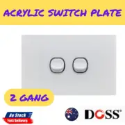 ACRYLIC 2 GANG SWITCH PLATE 2 GANG POWER SWITCH 2 WAY DOSS