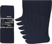 [Diamond Star] Men's 6 Pack Athletic Tube Socks Running Sports OVER THE CALF Full Cushioned Premium Soft Cotton Big and Tall
