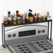 Spice Rack Shelf for Kitchen Stove, Adjustable 27 to 33 Inch Spice Rack Organ...