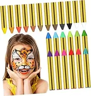 Hypoallergenic Face Paint Crayons Face Stencil Kit Non-toxic for Boys and Girls Adults