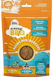 ALL BARKS Aussie Mini Burgers - 100% Aussie Chicken & Superfood Ingredients - Natural, Grain-Free Dog Treats - Snacks, Training or Rewards for Dogs - 110g