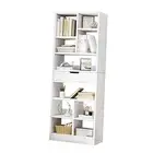 Wooden Open Shelf Bookcase - 71 Inches Tall Freestanding Display Storage