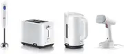 Braun Rise and Shine Pack, Small Kitchen Appliances Bundle with BreakFast 1 Kettle WK1100WH, BreakFast 1 Toaster HT1010WH, MultiQuick 1 Hand Blender MQ10001M, QuickStyle 5 Garment Steamer GS5011PU