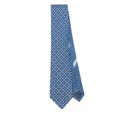 [Ferragamo] Ferragamo Gancini-patterned Silk Tie ONE SIZE BLUE