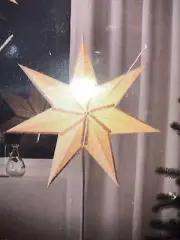 Ikea STRALA Star Hanging Light Pendant Table Lamp Shade White Snowflake 24” New