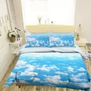 3D White Cloud Sky NAO2741 Bed Pillowcases Quilt Duvet Cover Set Queen King Fay