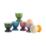 Ceramic Egg Cups, Porcelain Colorful Egg Cup Set of 6, Stand Holder for Soft ...