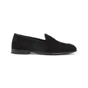 [Brioni] Brioni-Black Penny Leather Loafers-Uomo 9 UK