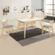 Boden-溫克4.3尺洗白色石面餐桌椅組合(一桌四椅)(灰色布餐椅)-130x80x77cm