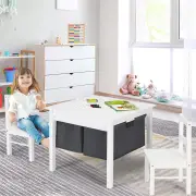 Costway2-in-1 Kids Activity Table and Chair Set with Storage-White