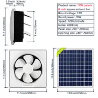 在飛比找蝦皮商城精選優惠-20w太陽能電池板風扇套件,帶5m電纜,適用於小雞舍、溫室、