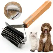2 in 1 Undercoat Rake for Dogs and Cats, Professional Grooming Brush Demattin...