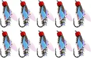 Fly Tying Hooks,10X Trout Lures Spinners Kit - Short Shank Hook, Jig Accessories, Bait Making Tools with Realistic Design for Bass Salmon Pike