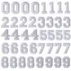 40 Pieces White Iron on Numbers Patches Numbers 0-9 Applique for Clothes Dres...