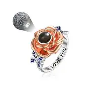 Sunflower Ring with I Love You 100 Languages Stone You Are My Sunshine Flower