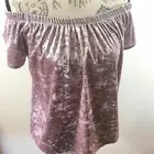 NWT HIPPIE ROSE CRUSHED MAUVE VELVET TOP