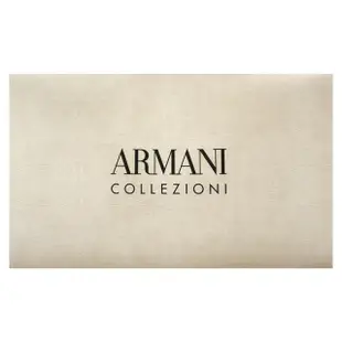 【ARMANI COLLEZIONI】幾何方塊細格紋寬版流蘇披肩圍巾(深藍色)