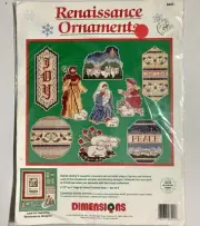 1992 Vintage DIMENSIONS RENAISSANCE Christmas ORNAMENTS Cross Stitch Kit NEW NOS