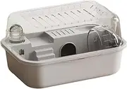 Portable Hamster Cage with Water Bottle and Open Roof for Gerbils and Bunnies, Grey