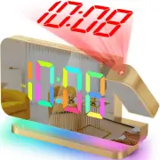 Projection Alarm Clock,7.4" LED Mirror Digital Clocks Large Display,with 180°...