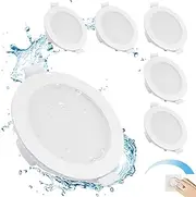 Gr4tec LED Recessed Ceiling Lights Dimmable, 6X 6W LED Downlight 4000K Natural White, Downlights for Ceiling Bathroom IP65 Waterproof, 35mm Ultra-Slim, φ68-80mm Hole Spotlights for Living Room