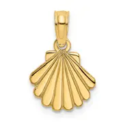 14K Yellow Gold Polished And Engraved Shell Charm