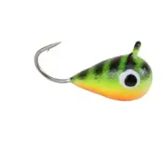 Clam Drop Jig XL 1/16 oz - Glow Fire Tiger - Tungsten Ice Fishing Jig