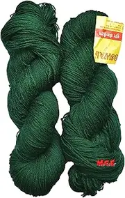 Oswal 3 ply Leaf Green (200 gm) Wool Hank Hand Knitting Wool/Art Craft Soft Fingering Crochet Hook Yarn, Needle Knitting Yarn Thread Dyed