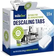 WoldoClean Descaler Tablets for Coffee Machine & Kettle for 15 uses - compatible with Keurig, Nespresso, Ninja, Delonghi, Miele and Coffee Maker Pot