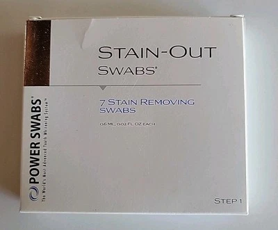 NEW Power Swabs Stain-Out Swabs Whitening Teeth Sheer Science Step 1 Box Of 7
