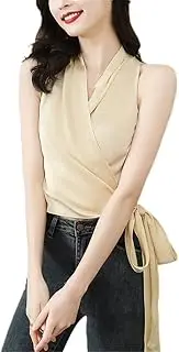 [Hamthuit] Summer Sleeveless Loose Chiffon Tank Top Women Tops for Women Office Vest