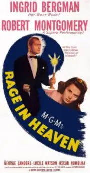 Rage In Heaven poster Robert Montgomery Ingrid Bergman 1941 Old Movie Photo