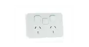 Clipsal Iconic Series Double Powerpoint with Extra Switch Less Mech - 3025XUA-VW