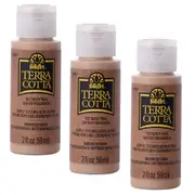 3x Plaid FolkArt Terra Cotta 59ml Acrylic Art Paint Dusty Trail Textured Finish
