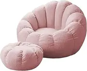 EdNey Bean Bag Chair Cover(No Filler) for Kids and Adults, Teddy Velvet Fabric Lazy Sofa Bean Bags Cover Great for Gaming Chair and Garden Chair,Pink