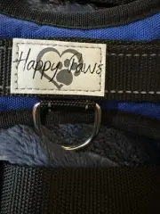 HAPPY PAWS~SMALL~Dog Harness~Blue~Adjustable Straps~Soft Padded Underside~New