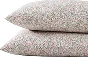 Laura Ashley Home - Standard Pillowcase Set, Breathable Percale Cotton Bedding, Crisp & Cool Home Decor (Loveston Pink, 2 Piece)