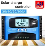 MPPT Solar Panel Charge Controller Battery Regulator 12V/24V Auto dual USB LCD