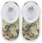 [Caihoyu] Home Shoes for Kids Girls Boys Fuzzy Fleece Anti-Slip Rubber Sole Lightweight House Slipper Socks Bedroom Home Office Travel Yoga