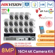 Hikvision 16CH 8MP Hybrid Light ColorVu+IR Camera CCTV System DS-2CD2387G2H-LIU