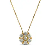 0.25 CT. T.W. Composite Natural Diamond Flower Pendant in 10K Yellow Gold