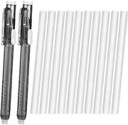 Sibba 12 Pcs Retractable Mechanical Eraser Pen Pen-Style Erasers Precise Erasing Pens White Pencil Eraser Refill Correction Products for Painting Writing Office Daily (2Pcs Erasers+10Pcs Refills)
