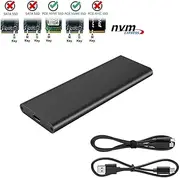 M.2 NVME to USB3.1 Type-C GEN2 10GBPS Enclosure M.2 PCI-E SSD Hard Disk External Drive Box M.2 M-Key SSD to USB-C Adapter (Pure Black)