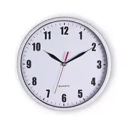 8" Silent Quartz Wall Clock Non-Ticking Digital Silver Wall Clocks