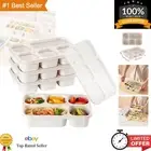 Reusable 5-Compartment Bento Lunch Boxes - Stackable Lunch Containers for Adults