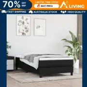 Box Spring Bed Frame Black 100x200 cm Fabric Mattress Foundation Bedroom F 89190