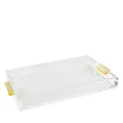 Tizo Clear Tray with Gold Handles
