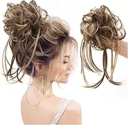Messy Bun Hair Piece Chignon Scrunchie Messy Bun Hair Piece, Super Long Tousled Updo Hair Buns Extension Wavy Scrunchie Ponytail Hairpieces with Elastic Hair Band for Women Girls Bun Hair Piece (Colo