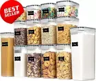 Airtight Food Storage Container Set, 14PCS, Stackable, for Cereal, Flour, Snacks