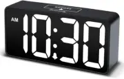 Small Digital Alarm Clock with Large Display, USB Charging Port, 12/24H, Snooze